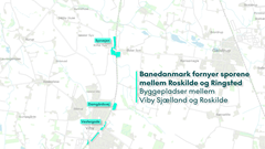 Byggepladser mellem Viby Sjælland og Roskilde.