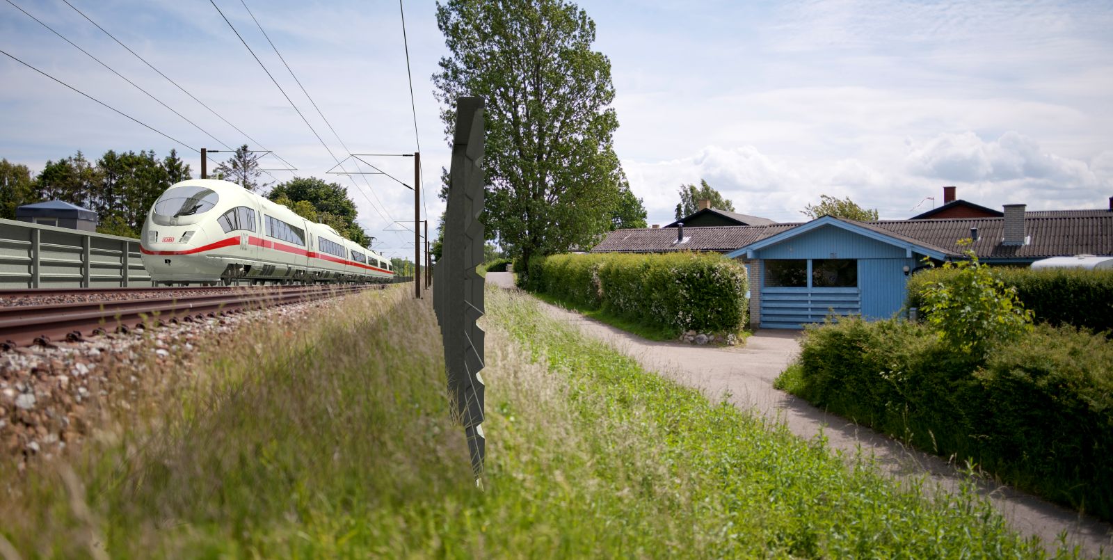Ringsted-Femern Banen - hus tæt på banen