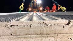 Montage af sydlig perron august 2020.