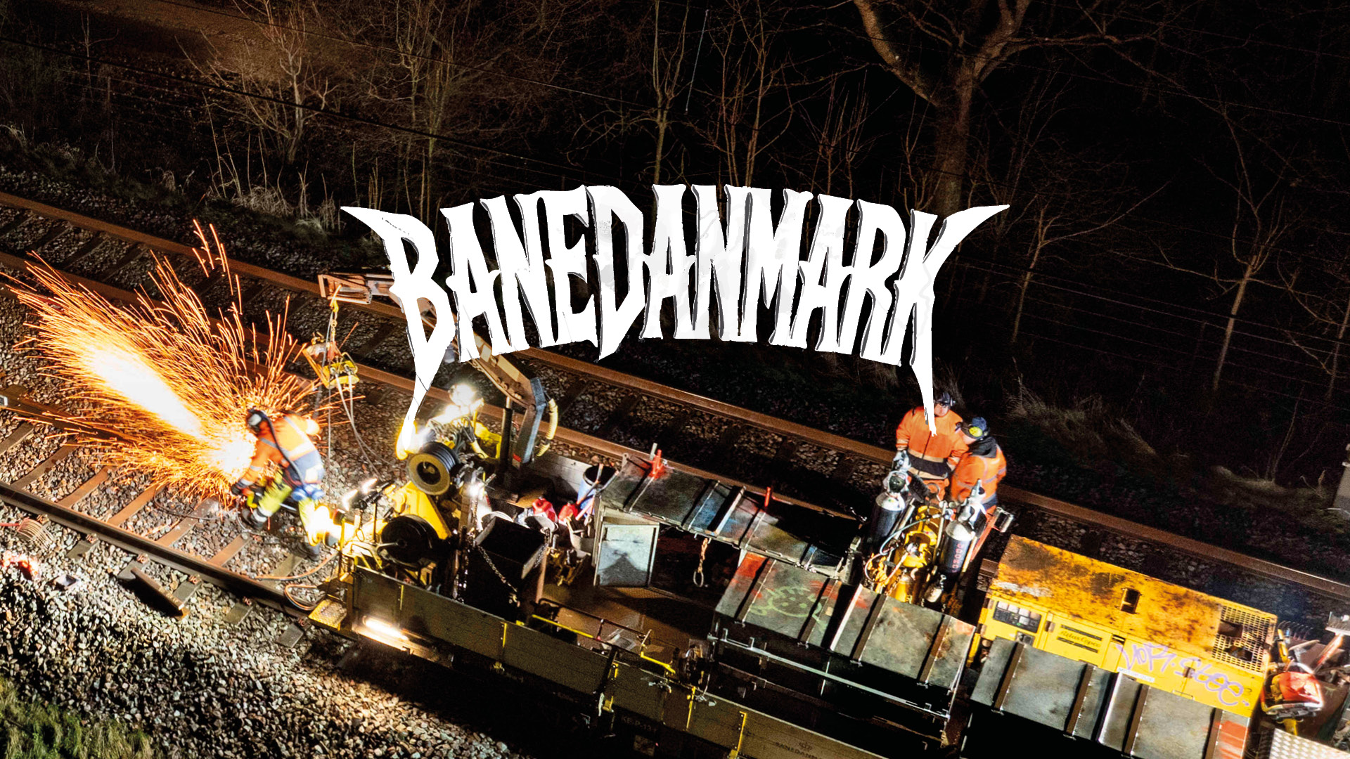Arbejde i sporet med Banedanmark Heavy Metal Logo